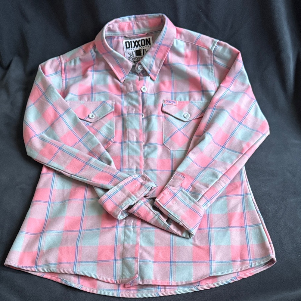 DIXXON women’s  Pastel Plaid Button Down Shirt